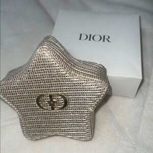 NWB, Dior Star-Shaped Beige and Gold Cosmetic Case